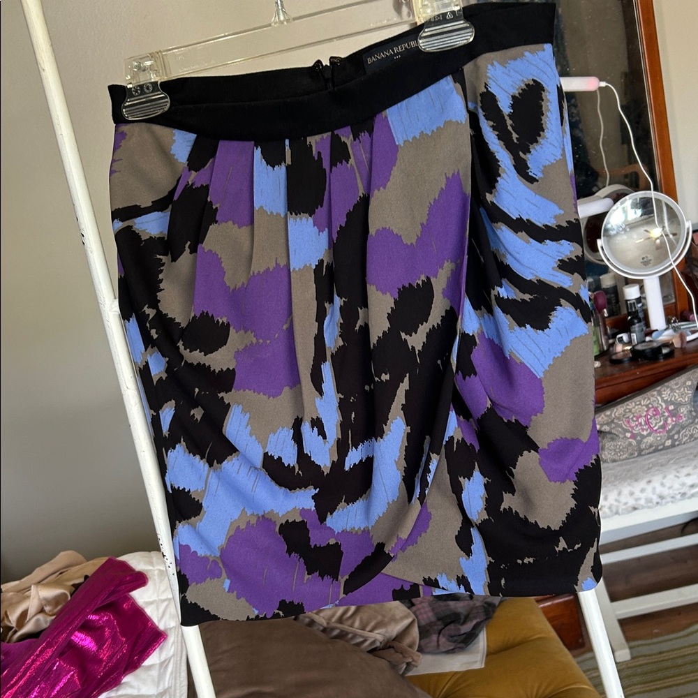 Banana Republic Abstract Purple and Blue Mini Skirt